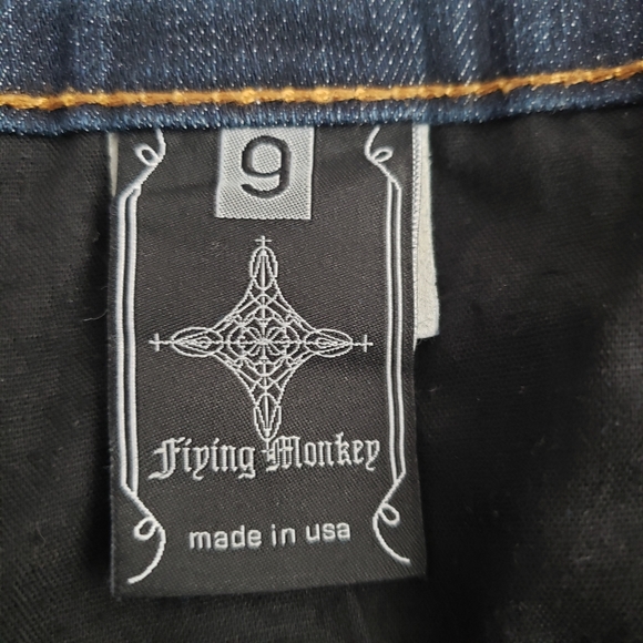 Flying Monkey Dark Blue Flare Denim Jeans - Picture 8 of 12